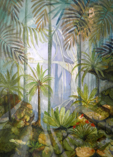 “Grand Old Fig” Holbein Watercolour and Mixed Media on Arches Paper, 560cm x 760cm by artist Caroline Deeble. See her portfolio by visiting www.ArtsyShark.com 