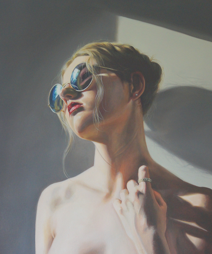 "The Sunnies" Oil on Canvas, 64cm x 64cm by artist Anne-Marie Zanetti. See her portfolio by visiting www.ArtsyShark.com