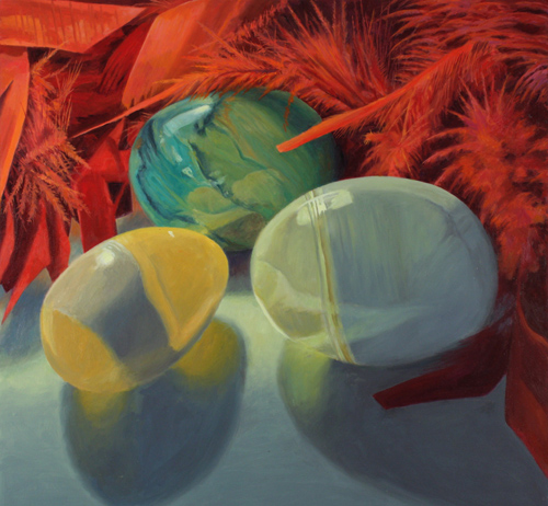 "Three Marble Eggs" Oil on Canvas, 30" x30" by artist Douglas Newton. See his portfolio by visiting www.ArtsyShark.com