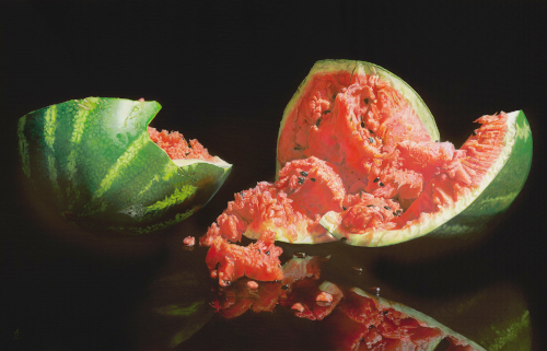 "Watermelon" Oil on Canvas, 150cm x 86cm by artist Anne-Marie Zanetti. See her portfolio by visiting www.ArtsyShark.com