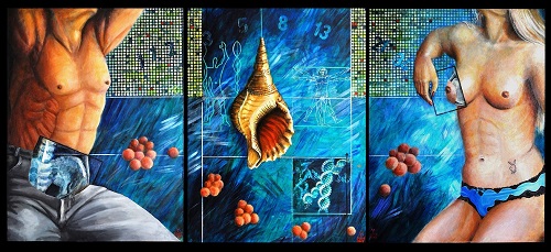 “Ideal Beauty” Acrylic on Board, 190cm x 85cm by artist Yvonne Wellman. See her portfolio by visiting www.ArtsyShark.com