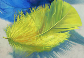"Yellow and Blue" Oil on Canvas, 24" x 24"by artist Douglas Newton. See his portfolio by visiting www.ArtsyShark.com