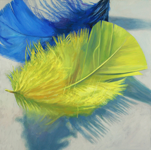 "Yellow and Blue" Oil on Canvas, 24" x 24"by artist Douglas Newton. See his portfolio by visiting www.ArtsyShark.com