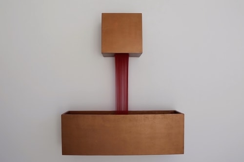 “Colorfall (Fountain of Youth)” Sand, Sand Generating Apparatus, Steel, Silicone and Paint, 40” x 40” x 7“ by artist Melissa Karine Jacobs. See her website by visiting www.ArtsyShark.com