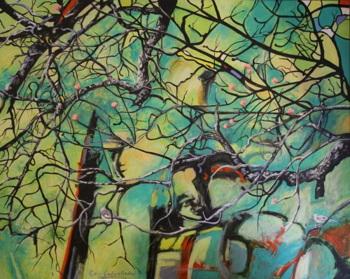 “Seasons Spring” Acrylic on Canvas, 60” x 48” by artist Gary Cadwallader. See his portfolio by visiting www.ArtsyShark.com