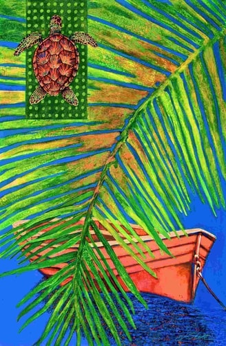 "The Secret Ingredient" Mixed Media on Canvas, 12” x 24” by artist Joanne Schoener Scott. See her portfolio by visiting www.ArtsyShark.com