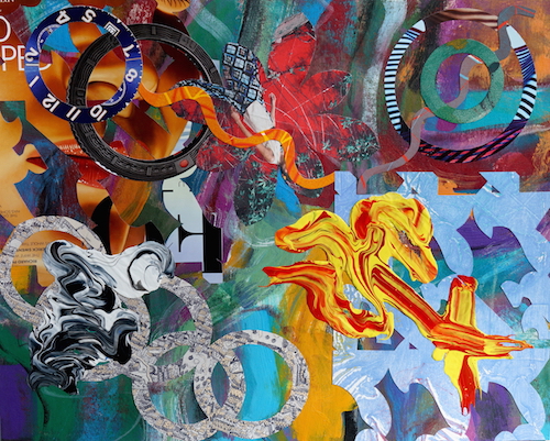 “Hidden In Plain Sight 5” Collage, 16” x 20"by artist Cecelia Feld. See her portfolio by visiting www.ArtsyShark.com