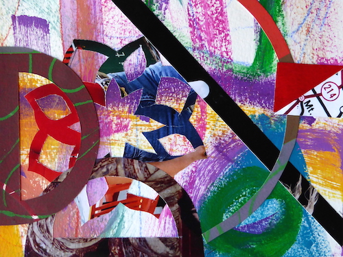 “Mini-Go-Round 1” Collage, 6” x 8" by artist Cecelia Feld. See her portfolio by visiting www.ArtsyShark.com