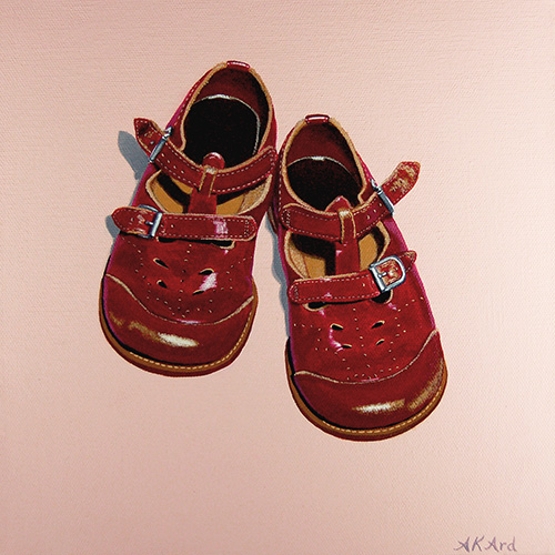  “3 Sisters, 1 Pair” Acrylic on Canvas, 10" x 10" by artist Alisha K. Ard. See her portfolio by visiting www.ArtsyShark.com