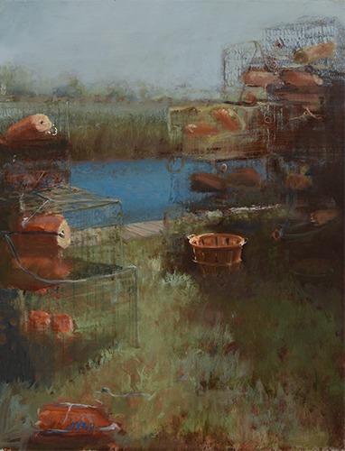 “Crab Pots” Oil on Panel, 16” x 20”by artist Donna Lee Nyzio. See her portfolio by visiting www.ArtsyShark.com 