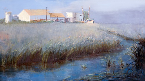 “Wanchese Winter” Oil on Panel, 36” x 24” by artist Donna Lee Nyzio. See her portfolio by visiting www.ArtsyShark.com