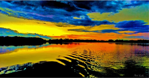 “Autumn Sunset Ride” Digital Photography, 40” x 21”by artist Mark Goodhew. See his portfolio by visiting www.ArtsyShark.com 