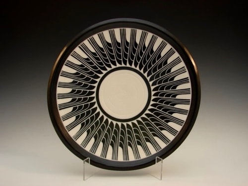 “Feather Plate” Porcelain, 15”w x 4”d by artist Linda Chapman. See her portfolio by visiting www.ArtsyShark.com