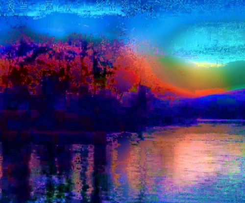 “Olin Lake Island Abstract” Digital Photography, 40” x 25” by artist Mark Goodhew. See his portfolio by visiting www.ArtsyShark.com