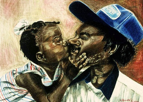 "Father and Daughter" by Shante' Young. See her portfolio by visiting www.ArtsyShark.com