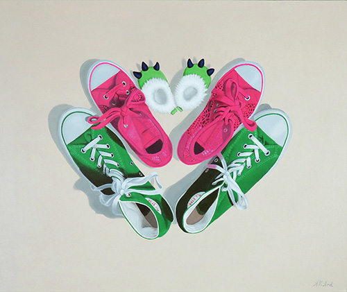 “Siblings” Acrylic on Canvas, 24" x 20" by artist Alisha K. Ard. See her portfolio by visiting www.ArtsyShark.com