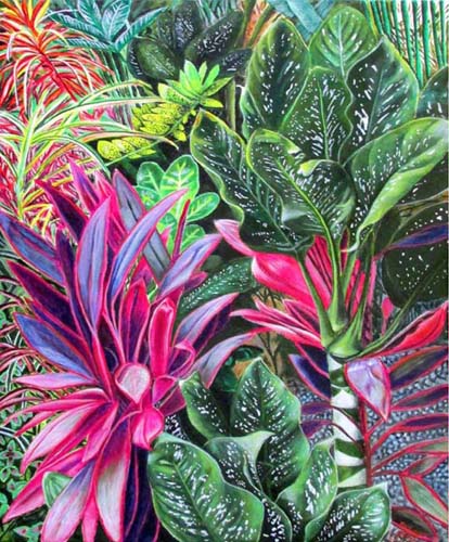 “Colors of My Garden” Acrylic on Canvas, 35” x 40” by artist SuZahn King. See her portfolio by visiting www.ArtsyShark.com