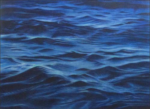 “Big Sea” Acrylic on Canvas, 50" x 45"by artist SuZahn King. See her portfolio by visiting www.ArtsyShark.com 