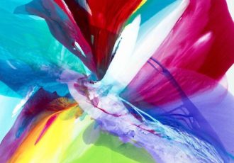 "Falcon Warrior" acrylic, 59" x 43" by Linda Stelling. See her artist feature at www.ArtsyShark.com