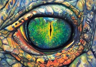 "Gator Eye" Water Color, 10” x 12”by artist Colleen Nash Becht. See her portfolio by visiting www.ArtsyShark.com
