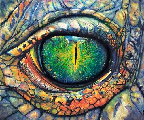 "Gator Eye" Water Color, 10” x 12”by artist Colleen Nash Becht. See her portfolio by visiting www.ArtsyShark.com 