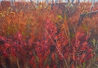 "Last Stand on the Ridge" Acrylic, 24" x 30" by artist Rhonda Counts. See her portfolio by visiting www.ArtsyShark.com