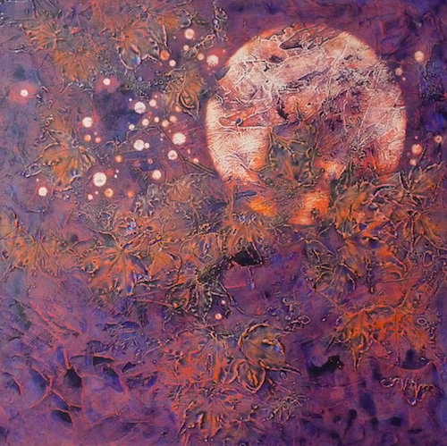 "Magical Night" Acrylic, 20" x 20" by artist Rhonda Counts. See her portfolio by visiting www.ArtsyShark.com