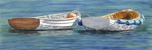 "Peaceful Co-Existence” Water Color, 30” x 10”by artist Colleen Nash Becht. See her portfolio by visiting www.ArtsyShark.com 