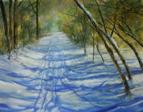 “Ski Tracks” Soft Pastel, 27” x 21” by artist Bob Palmerton. See his portfolio by visiting www.ArtsyShark.com