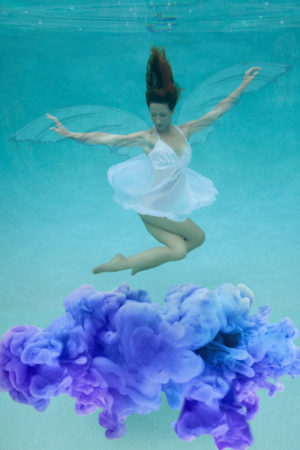 "Water Wings" Underwater Photographic Mixed Media Art-DyeSub Metal with Resin, 20" x 30" 
