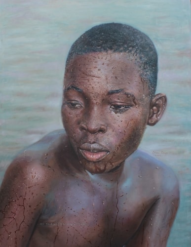“Beyond” Oil on Canvas, 30” x 40” by artist Silas Onaja. See his portfolio by visiting www.ArtsyShark.com