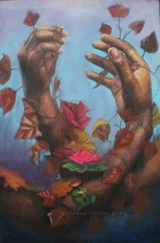 “Bond We See” Oil on Canvas, 24” x 36” by artist Silas Onaja. See his portfolio by visiting www.ArtsyShark.com