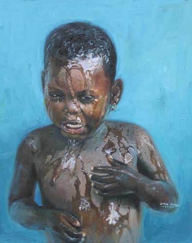 “Wishful Thinking” Oil on Canvas, 19” x 24” by artist Silas Onaja. See his portfolio by visiting www.ArtsyShark.com