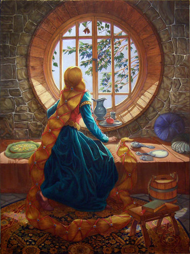 “Rapunzel” Oil, 18” x 24” by artist Joseph Bellofatto. See his portfolio by visiting www.ArtsyShark.com