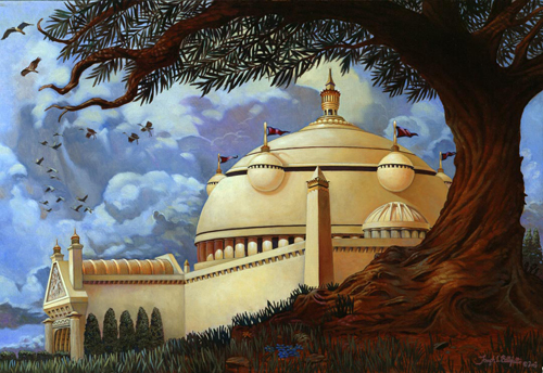 “Hall of the Gods” 24” x 18”Joseph Bellofatto. See his portfolio by visiting www.ArtsyShark.com 