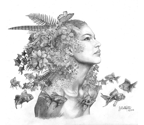 “Gaia” Graphite, 14” x 12” by artist Joseph Bellofatto. See his portfolio by visiting www.ArtsyShark.com