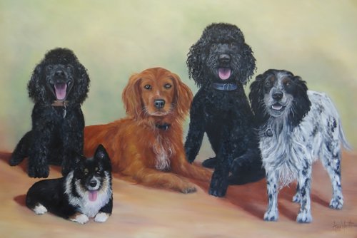"Family of Five" by Anne Walsh. See her portfolio by visiting www.ArtsyShark.com