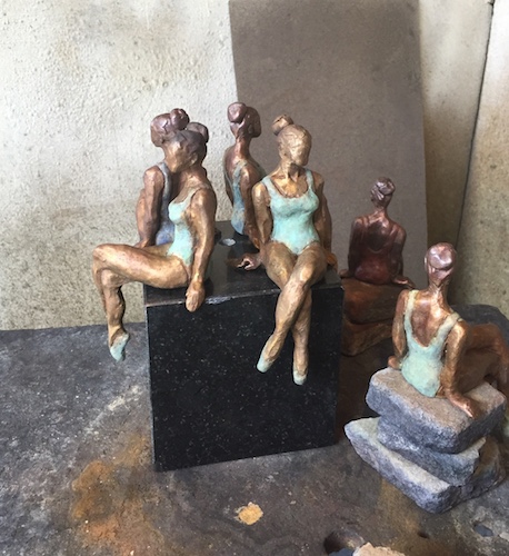 "Ballerinas" Bronze, 10" x 6" x 4" by artist Darcy J. Sears. See her portfolio by visiting www.ArtsyShark.com