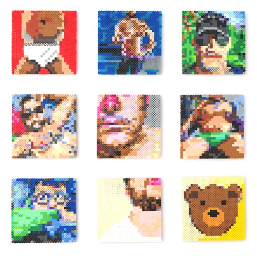 "Discreet" (Series) Fusible Beads, Each 5" x 5"by artist Victor-John Villaneuva. See his portfolio by visiting www.ArtsyShark.com