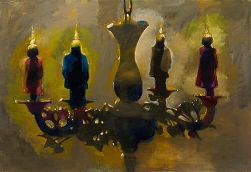 "The Bronze Age" Oil and Acrylic on Canvas, 195cm x 135cm by artist Tarek Montasser. See his portfolio by visiting www.ArtsyShark.com