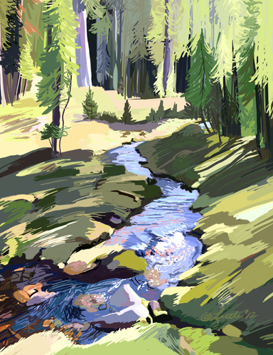 “Lena Peak Rudux” Digital Painting, 12” x 9”by artist Pam Little. See her portfolio by visiting www.ArtsyShark.com