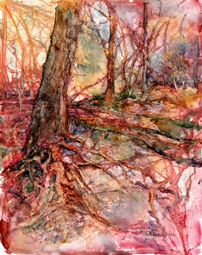 “Walking Tree” Watercolor, 11” x 14” by artist Katherine Weber. See her portfolio by visiting www.ArtsyShark.com