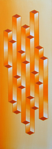 “50/50” Acrylic on Canvas, 12” x 36” by artist Steve Paulsen. See his portfolio by visiting www.ArtsyShark.com