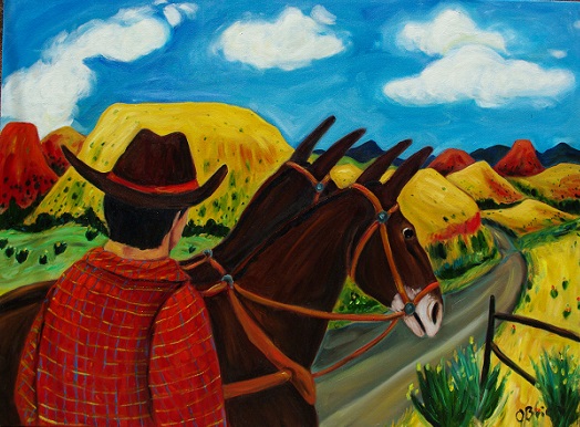 "Heading Out" Oil, 48" x 36" by artist Cheri O’Brien. See her portfolio by visiting www.ArtsyShark.com