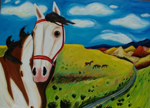 "The Windy Day" Oil, 48" x 36" by artist Cheri O’Brien. See her portfolio by visiting www.ArtsyShark.com