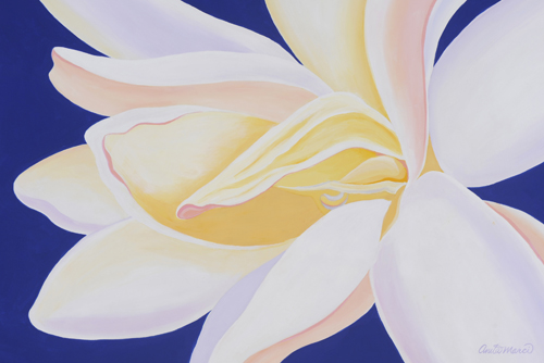 "Tuberose Flower" Acrylic on Canvas, 30" x 20" by artist Anita Marci. See her portfolio by visiting www.ArtsyShark.com