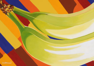 "Happy Bananas" Acrylic on Canvas, 30" x 20" by artist Anita Marci. See her portfolio by visiting www.ArtsyShark.com