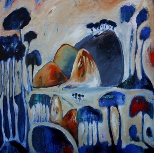 “Barren Land II” Acrylic on Canvas, 36” x 37" by artist Jayne Rolinson. See her portfolio by visiting www.ArtsyShark.com 
