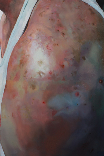 “Freckle Constellation” Oil on Canvas, 32” x 48” by artist Ashley Cassens. See her portfolio by visiting www.ArtsyShark.com 