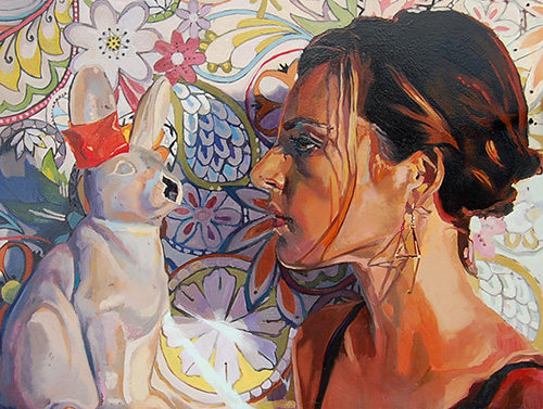 “Rhinoplasty” Oil on Wood Panel, 22” x 16” by artist Ashley Cassens. See her portfolio by visiting www.ArtsyShark.com 